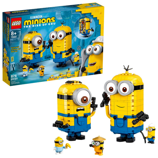 LEGO Minions Rise of Gru brick-built Kevin and Stuart for imaginative play.