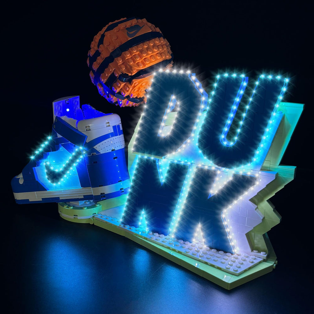 Lego Nike Dunk display idea perfect for desk or shelf.