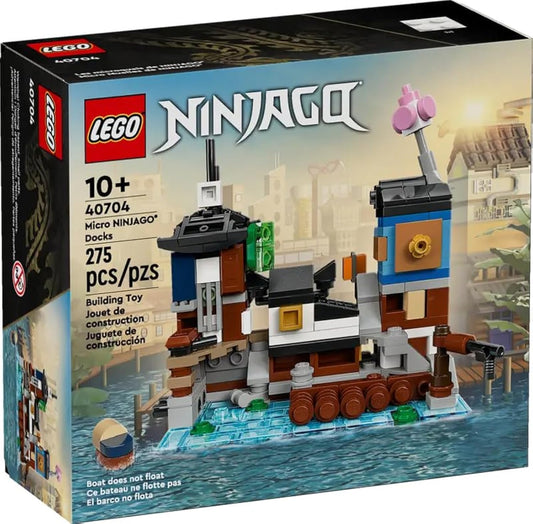 LEGO NINJAGO 40704 Micro Docks market scene for imaginative city play and collection display.
