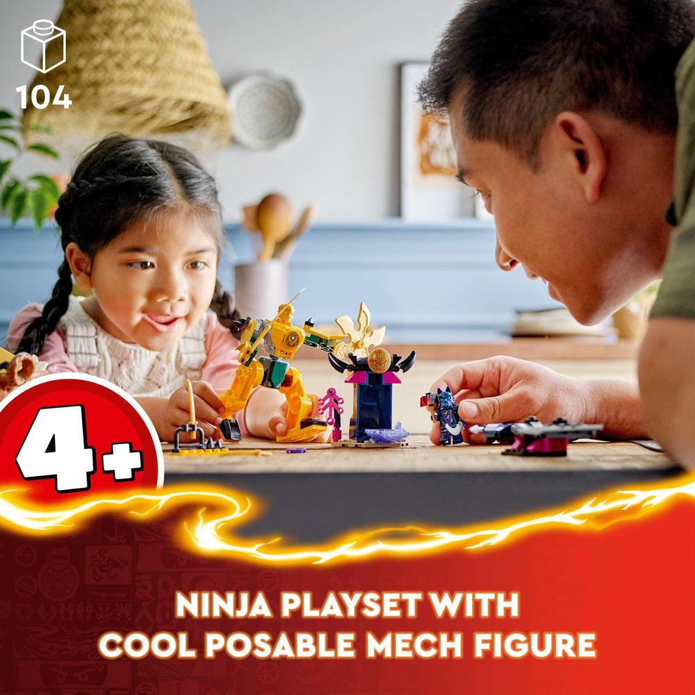 LEGO NINJAGO Arins Battle Mech side profile shows poseable limbs for action