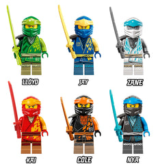 LEGO NINJAGO Jay minifigure with weapon for imaginative battles and stories