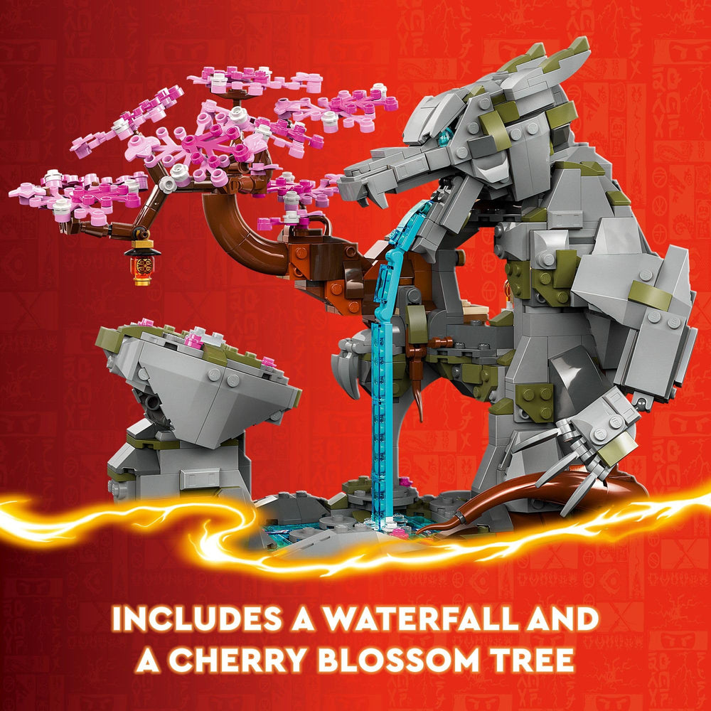 LEGO NINJAGO Dragon Stone Shrine waterfall and cherry blossom tree inspire play