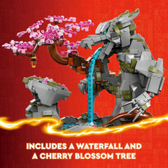 LEGO NINJAGO Dragon Stone Shrine waterfall and cherry blossom tree inspire play