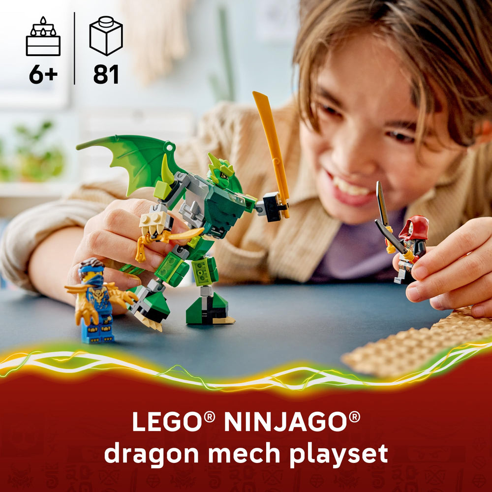 LEGO Lloyd dragon mech cockpit detail showing minifigure fit and playability