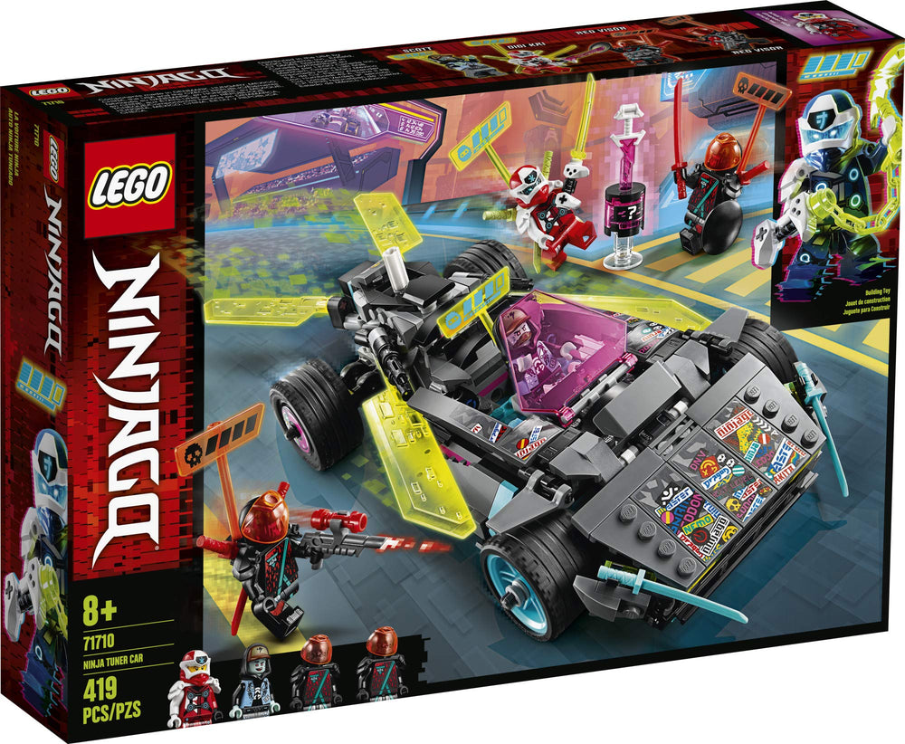 LEGO NINJAGO Ninja Tuner Car 71710 minifigures lineup for action-packed scenes