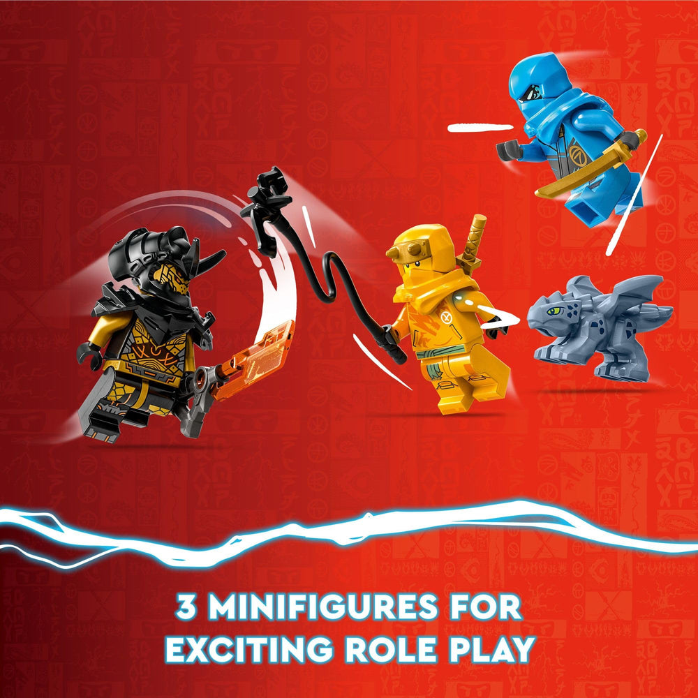 LEGO NINJAGO Nya minifigure with sword enhances heroic role-play.