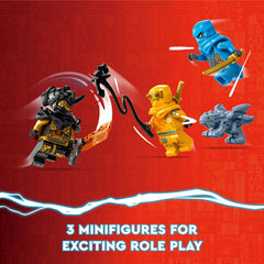 LEGO NINJAGO Nya minifigure with sword enhances heroic role-play.