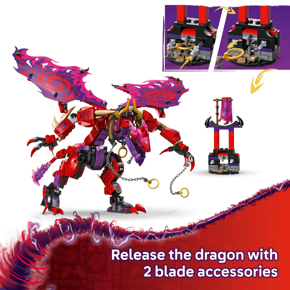 LEGO NINJAGO Side build with prismatic blades for unlocking dragon freedom