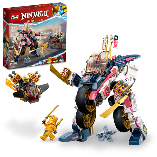 LEGO NINJAGO Sora transforming mech bike racer for creative ninja adventures.
