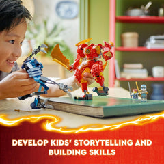 LEGO NINJAGO Wolf Mask Warrior in a dynamic battle scene.