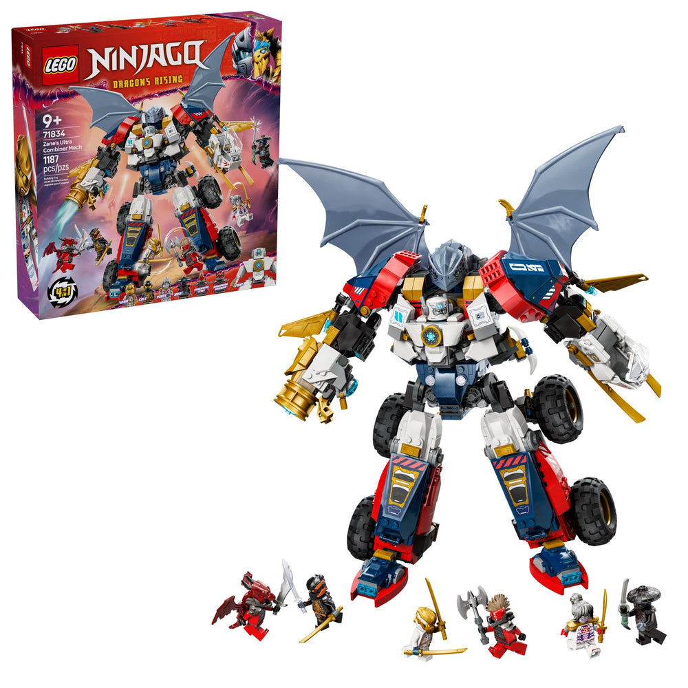 LEGO NINJAGO Zane’s Ultra Combiner Mech front view, ideal for immersive action play.