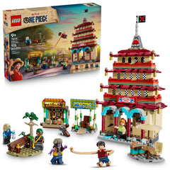 LEGO One Piece Battle at Arlong Park pagoda tower explodes for dramatic pretend battles