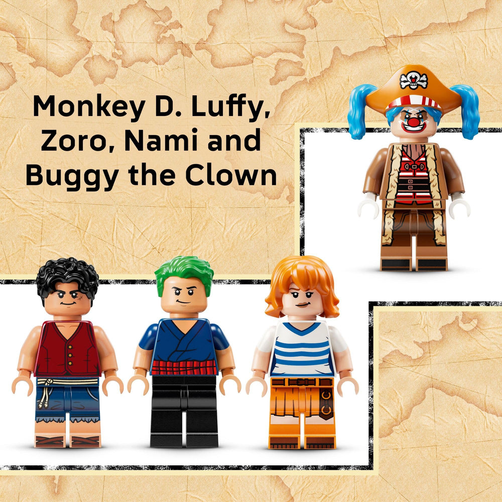 LEGO One Piece Buggy minifigure includes throne for dramatic showdowns