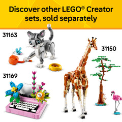 LEGO Creator Panda Family display stands showcase the figures after play