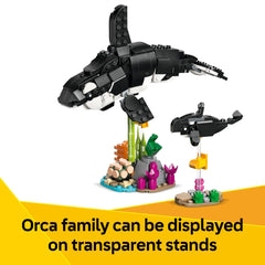 LEGO Creator Panda Family orca calf pose inspires underwater stories and interaction