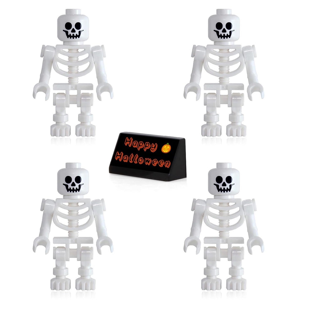 LEGO Pirates of the Caribbean skeletons four-pack with white minifigures for spooky dioramas.