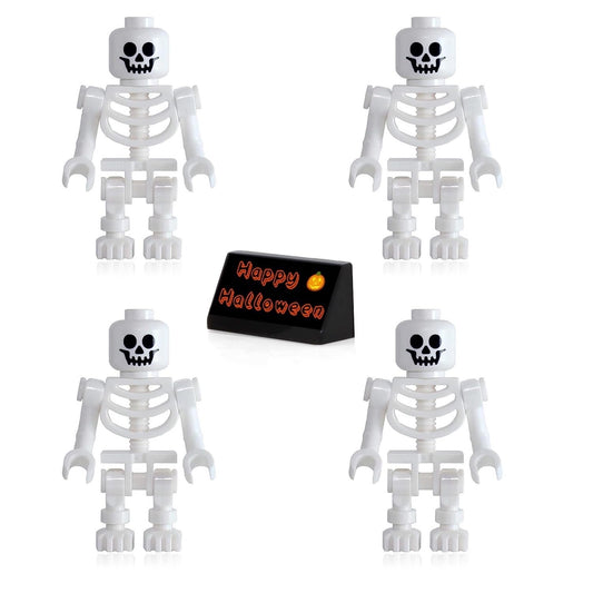 LEGO Pirates of the Caribbean skeletons four-pack with white minifigures for spooky dioramas.