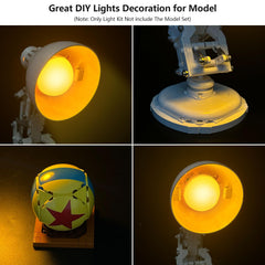 Lego Pixar Luxo Jr light kit brightens your display for desk or shelves.