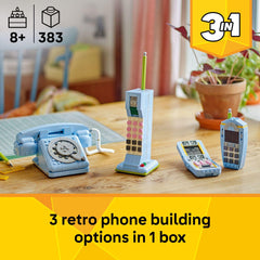 LEGO telephone receiver and cord build for tactile hands-on fun.