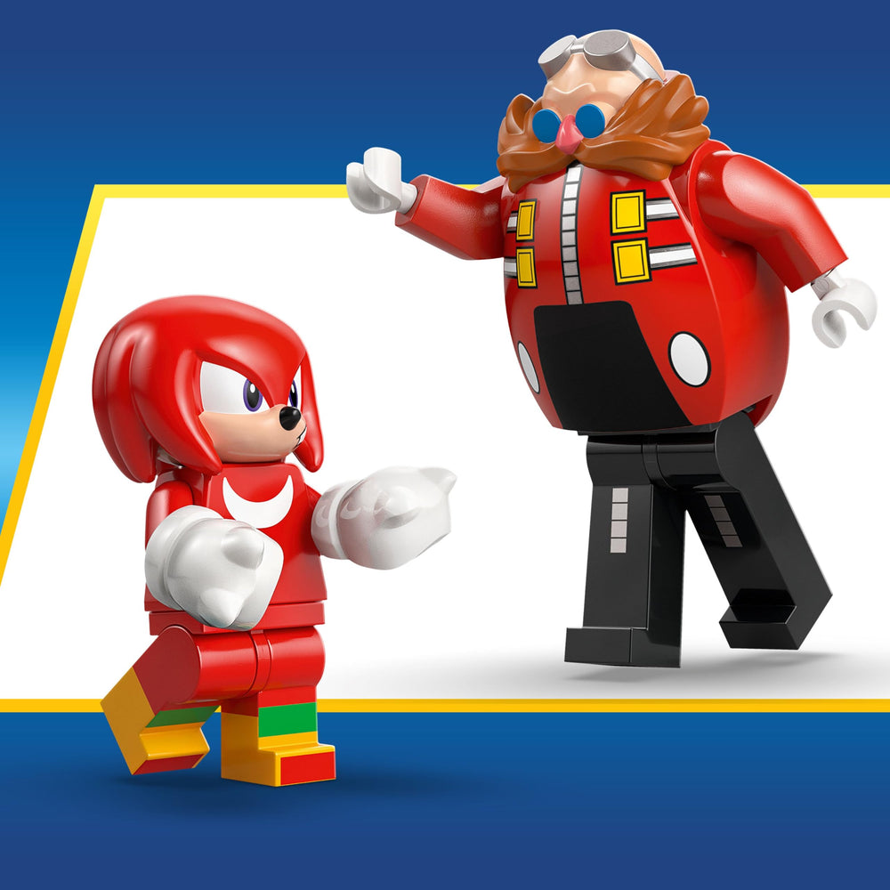 LEGO set includes three gold rings and two chaos emeralds to collect.
