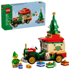 LEGO Santa's Delivery Truck front view highlights build quality and festive design.