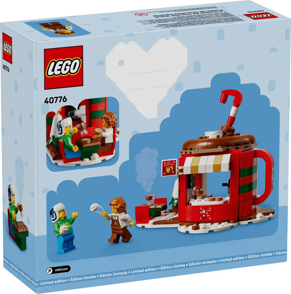 LEGO Seasonal Hot Chocolate Stand 40776 outdoor seating area encourages social imagination.