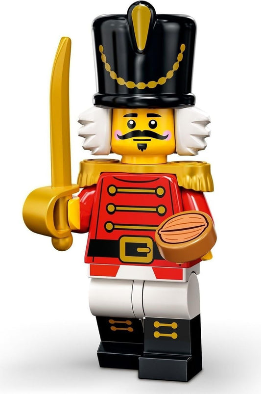 LEGO Series 23 Nutcracker minifigure with stand for display and play.