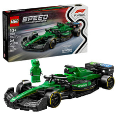 LEGO Speed Champions Aston Martin Aramco F1 AMR24 cockpit detail for immersive racing play