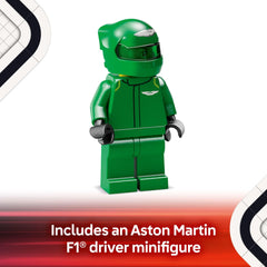 Pirelli-imprinted rear tires on the AMR24 LEGO model for realistic scale