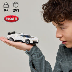 LEGO Speed Champions Bugatti Centodieci rear view showing aero wing and sleek lines
