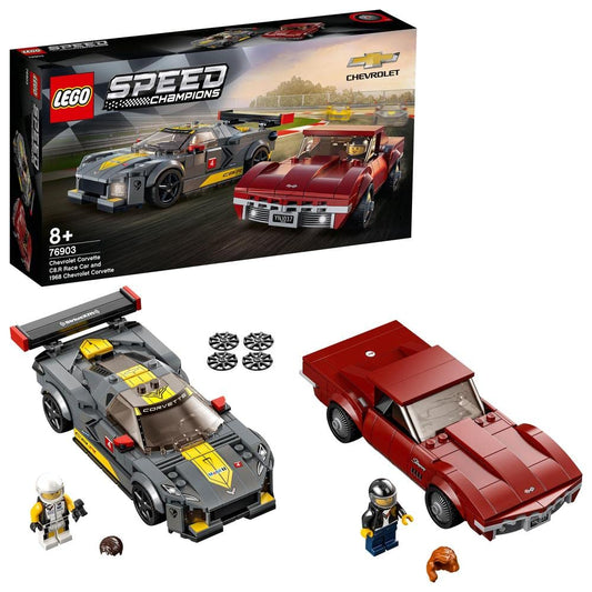 LEGO Speed Champions Chevrolet Corvette C8.R front view for display and play