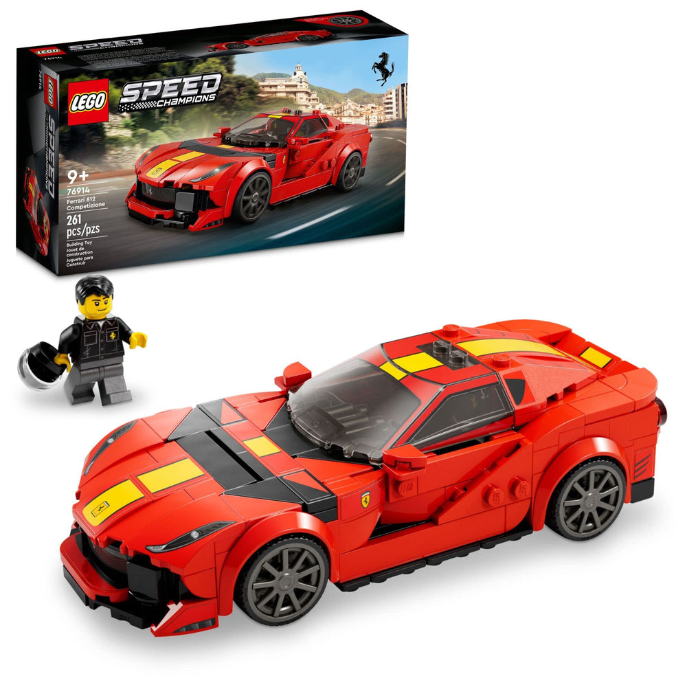 LEGO Speed Champions Ferrari 812 Competizione front view for display and play.