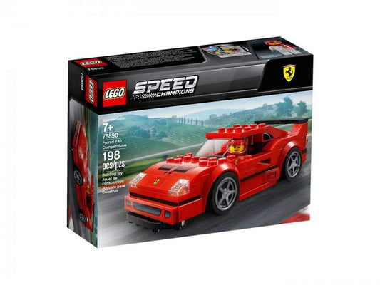 LEGO Speed Champions Ferrari F40 Competizione model for immersive racing play and compact display.