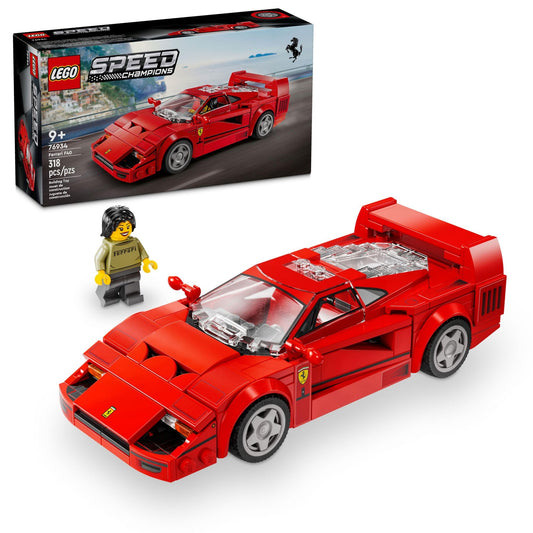 LEGO Speed Champions Ferrari F40 front view for display and play