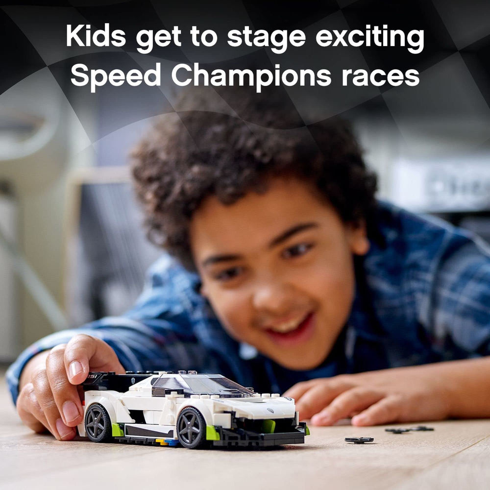 LEGO Speed Champions Koenigsegg Jesko 76900 wheels and wings emphasize authentic racing look