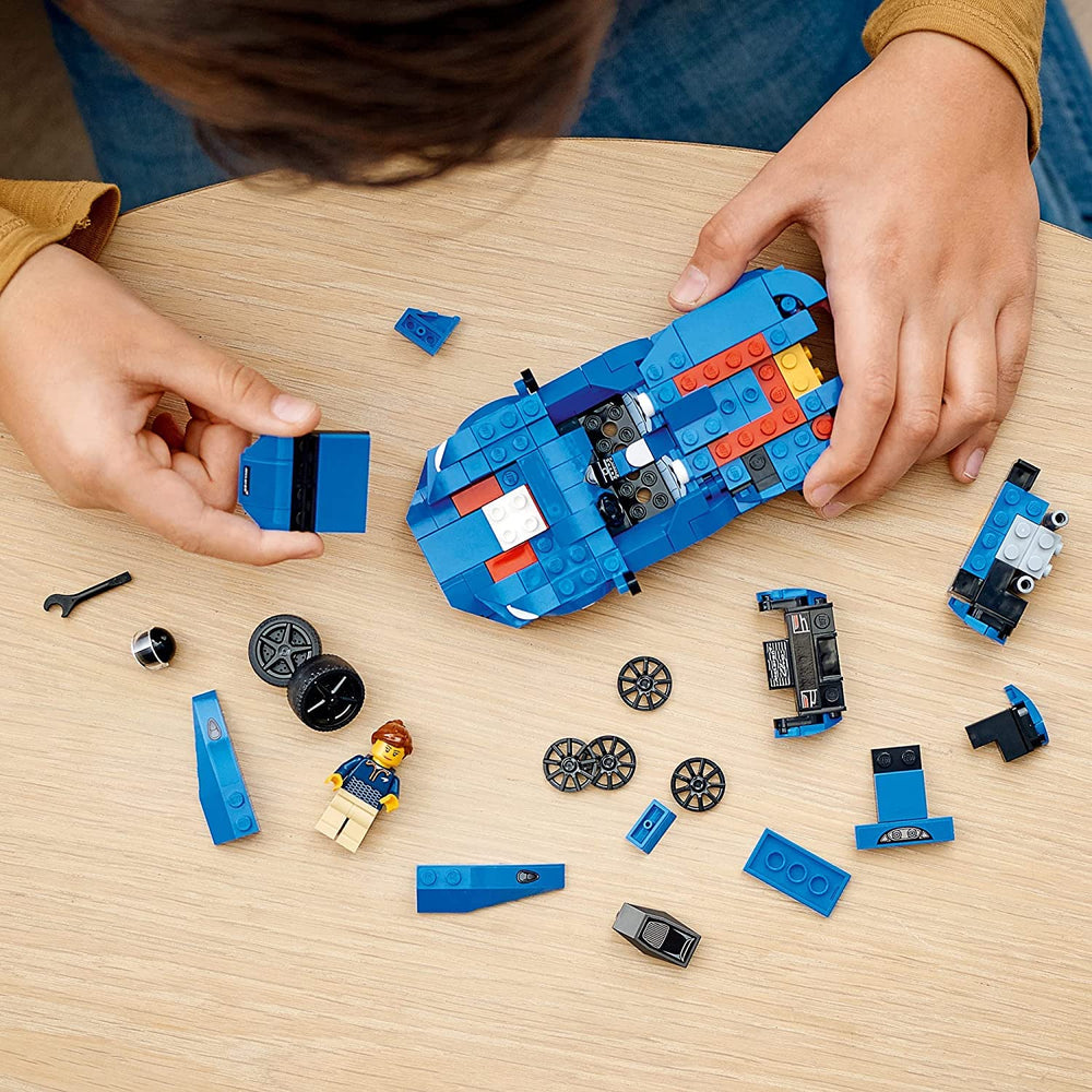 LEGO Speed Champions McLaren Elva 76902 minifigure driver adds race vibe and role-play possibilities.