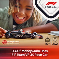 LEGO Speed Champions MoneyGram Haas VF-24 cockpit view for immersive building and racing stories.