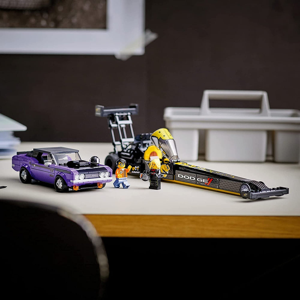 LEGO Speed Champions racing action ideas for epic battles on display shelves.