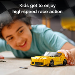 LEGO Speed Champions Toyota GR Supra 76901 wheels and suspension for realistic racing stance.