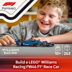 LEGO Speed Champions Williams FW46 cockpit detail with openable halo for immersive racing action