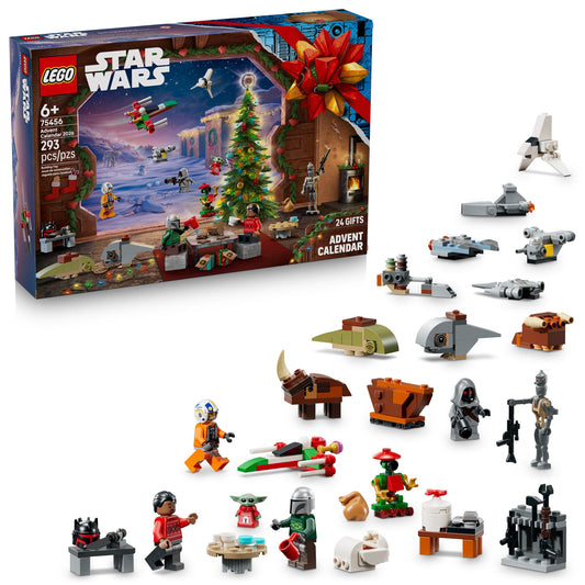 LEGO box front showing set 75456 and seasonal Mandalorian scene, great gift appeal