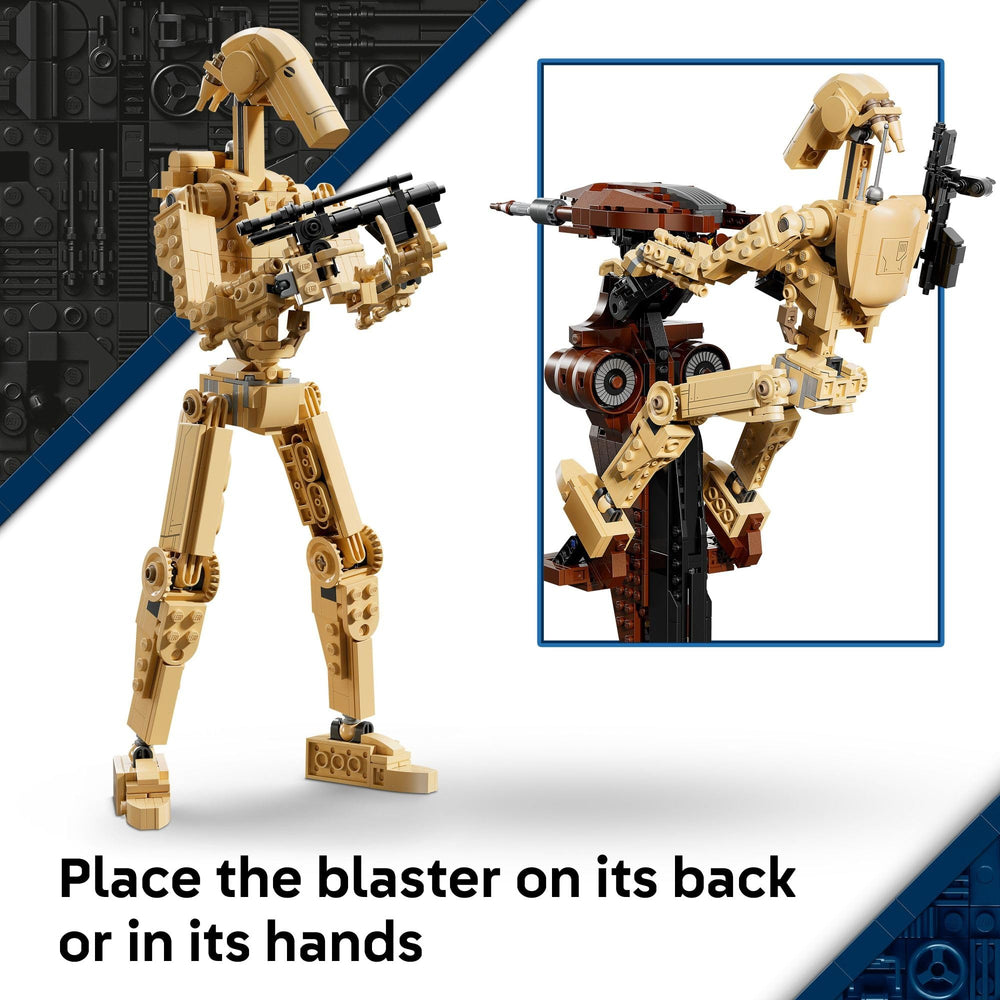 LEGO Star Wars Battle Droid minifigure with mini STAP included for extra play.
