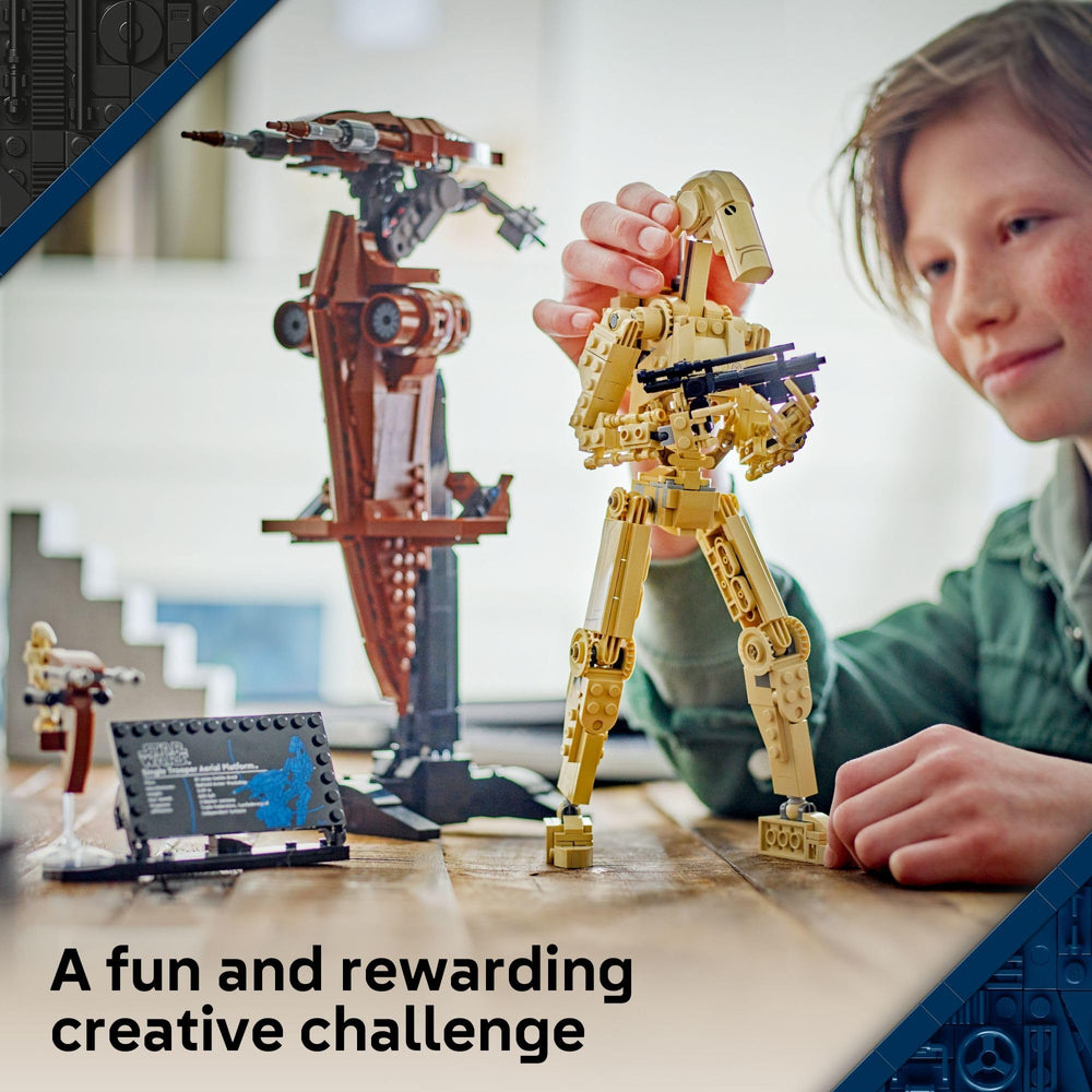 LEGO Star Wars Battle Droid with detachable blaster for posing.