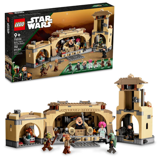 LEGO Star Wars Boba Fett’s Throne Room detail view with throne and hidden compartment.