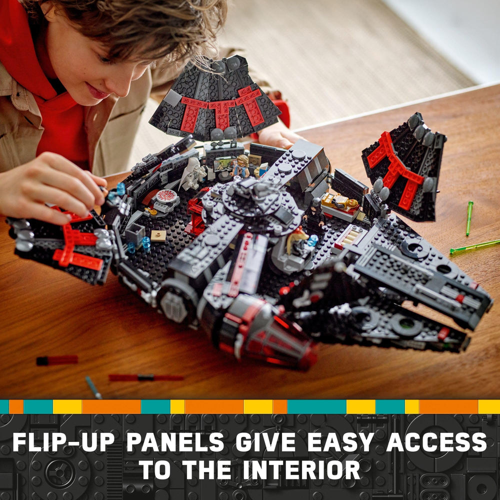 LEGO Star Wars Dark Falcon minifigures include Darth Jar Jar for imaginative scenes.