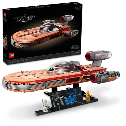 LEGO Star Wars Luke Skywalker Landspeeder windscreens detail enhances display authenticity