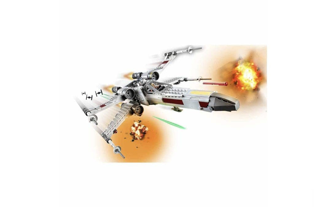 LEGO Star Wars Luke Skywalker X-Wing features dual spring-loaded shooters for action