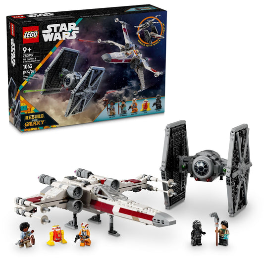LEGO Star Wars TIE Wing Mashup viewed for imaginative play and display