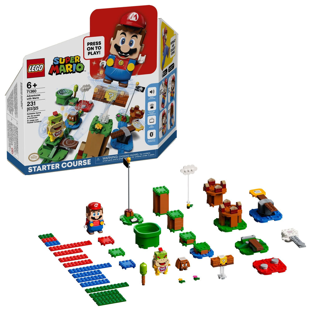 LEGO Super Mario Adventures Mario figure with interactive screens delivers instant feedback during play.