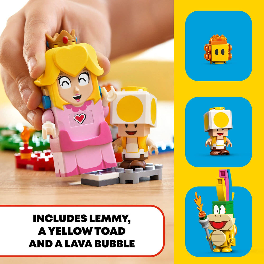 Swing element lets Peach reach coins and creates interactive level moments.